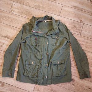 Stitch Fix 41 Hawthorn olive green cargo jacket WITH hood (zips out if want w/o)